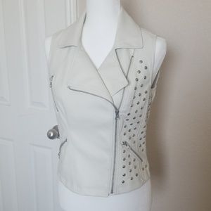 Faux leather vest